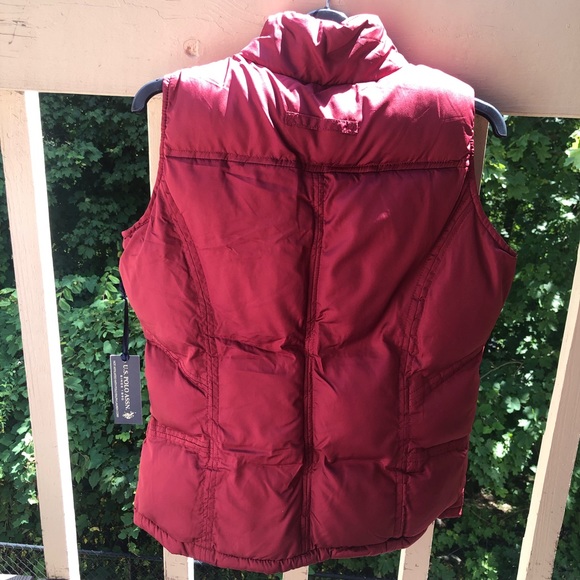 Polo Burgundy Puffer Vest Jacket Size Medium - Picture 3 of 6